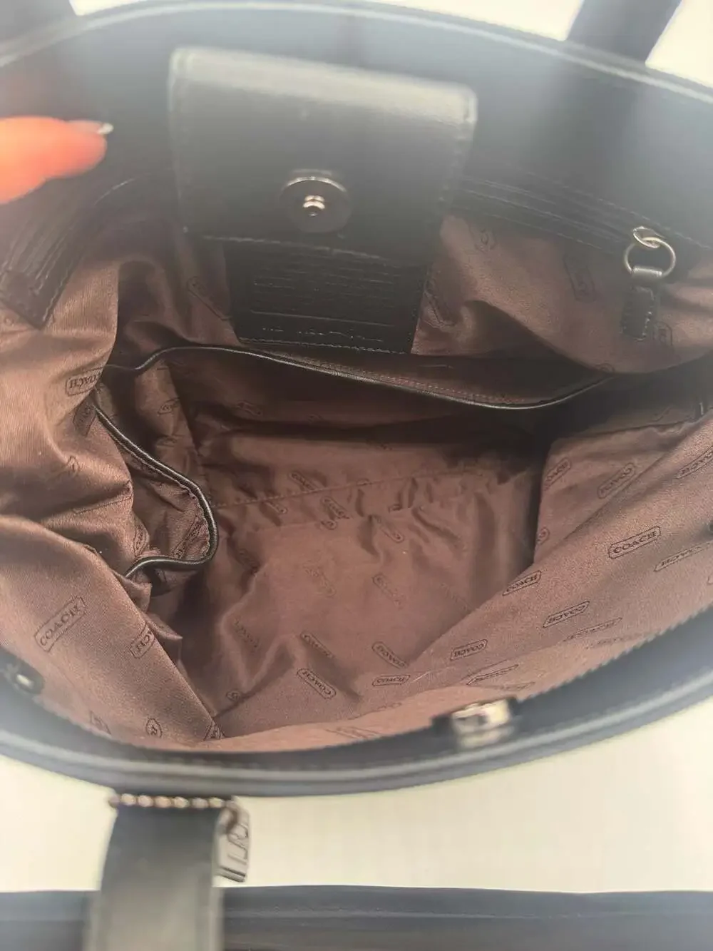 Coach Vintage Mercer Black Nylon Leather Shoulder Tote Bag Y2K